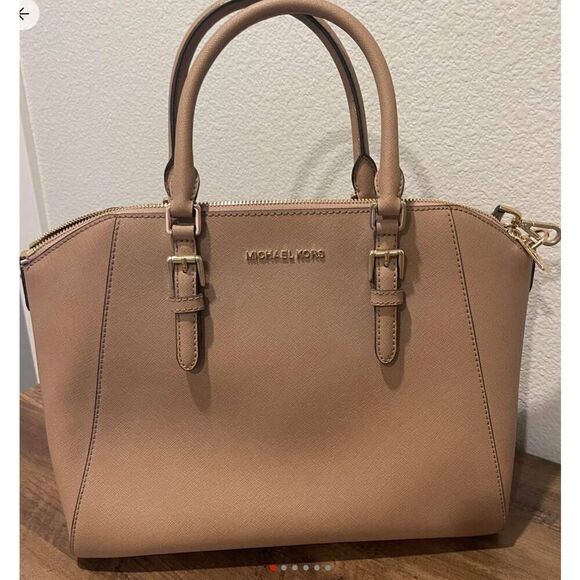Nice MICHAEL KORS CIARA Large Top Zip Saffiano Satchel Handbag Purse - Picture 1 of 6